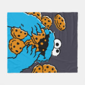 Cookie Monster die alle koekjes opeet Fleece Deken (Voorkant (Horizontaal))
