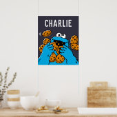 Cookie Monster die alle koekjes opeet Poster (Keuken)
