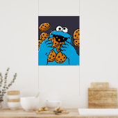Cookie Monster die alle koekjes opeet Poster (Keuken)