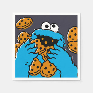 Cookie Monster die alle koekjes opeet Servet