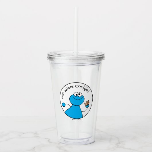 Cookie Monster Doodley Graphic Acryl Drinkbeker (Voorkant)