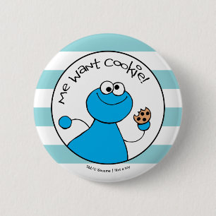 Cookie Monster Doodley Graphic Ronde Button 5,7 Cm
