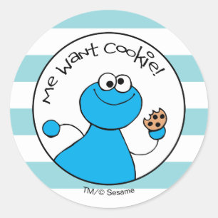Cookie Monster Doodley Graphic Ronde Sticker