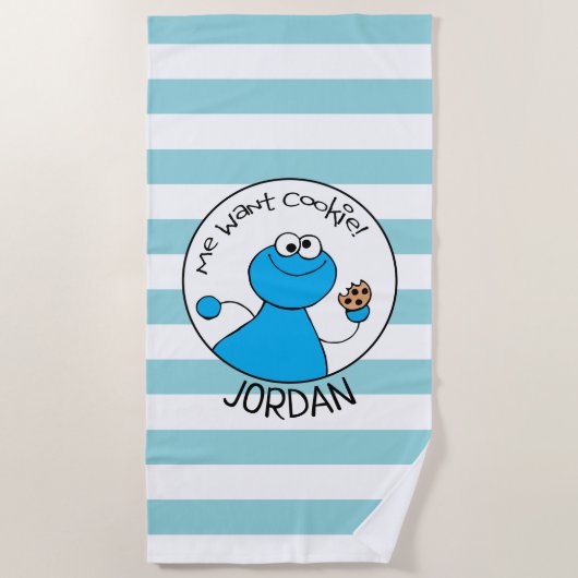Cookie Monster Doodley Graphic Strandlaken (Voorkant)