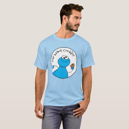 Cookie Monster Doodley Graphic T-shirt (Voorkant volledig)
