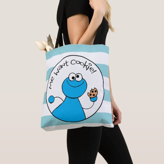 Cookie Monster Doodley Graphic Tote Bag (Dichtbij)