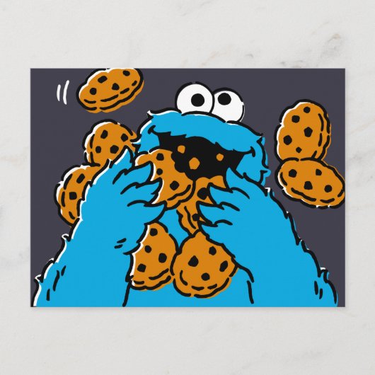 Cookie Monster Eating All the Cookies Briefkaart (Voorkant)