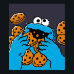 Cookie Monster Eating All the Cookies Poster<br><div class="desc">Satisfy your cravings for fun and cookies with this graphic featuring the one and only Cookie Monster! This showcases a vibrant illustration of Cookie Monster in his element, happily devouring a pile of chocolate chip cookies with crumbs flying everywhere. This classic and instantly recognizable design is cheerful, playful, and sure...</div>