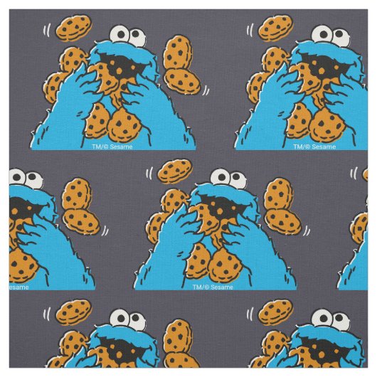 Cookie Monster Eating All the Cookies Stof (Swatch)