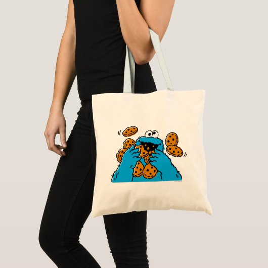 Cookie Monster Eating All the Cookies Tote Bag (Voorkant (product))