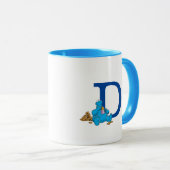 Cookie Monster Eating Cookies Monogram D Mok (Voorkant rechts)