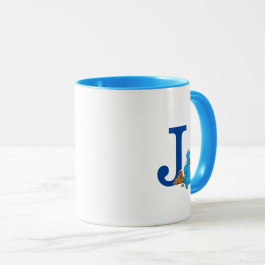  Cookie Monster Eating Cookies Monogram J Mok (Voorkant rechts)