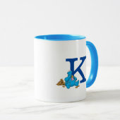 Cookie Monster Eating Cookies Monogram K Mok (Voorkant rechts)