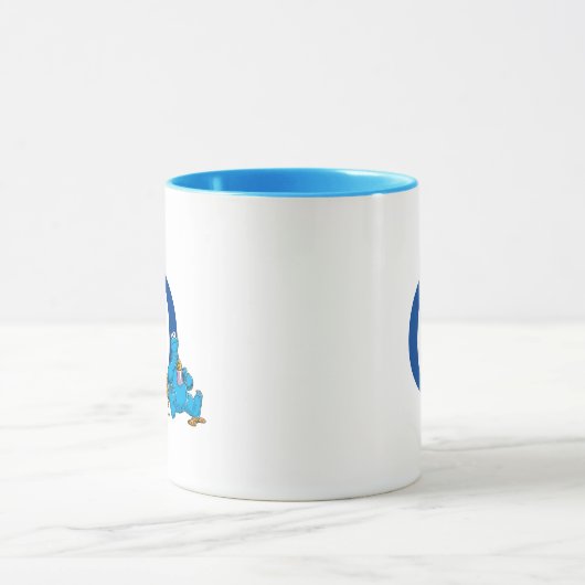 Cookie Monster Eating Cookies Monogram O Mok (Midden)