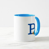 Cookie Monster Eating Cookies Monogram P Mok (Voorkant rechts)