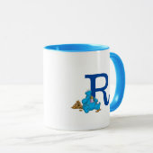  Cookie Monster Eating Cookies Monogram R Mok (Voorkant rechts)