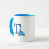 Cookie Monster Eating Cookies Monogram T Mok (Voorkant links)
