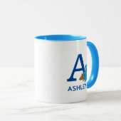 Cookie Monster Eating Cookies Naam & Monogram A Mok (Voorkant rechts)