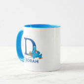 Cookie Monster Eating Cookies Naam & Monogram D Mok (Voorkant links)