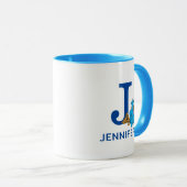 Cookie Monster Eating Cookies Naam & Monogram J Mok (Voorkant rechts)