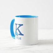 Cookie Monster Eating Cookies Naam & Monogram K Mok (Voorkant links)