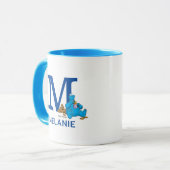 Cookie Monster Eating Cookies Naam & Monogram M Mok (Voorkant links)
