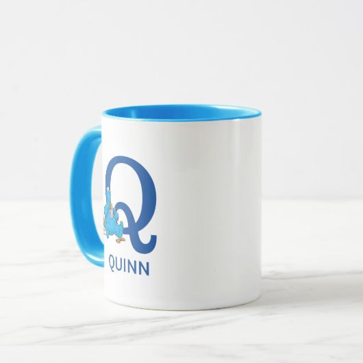 Cookie Monster Eating Cookies Naam & Monogram Q Mok (Voorkant links)