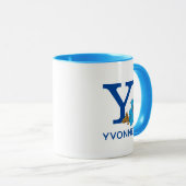 Cookie Monster Eating Cookies Naam & Monogram Y Mok (Voorkant rechts)