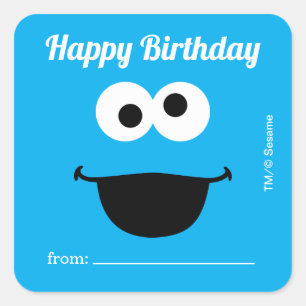 Cookie Monster   Een Cadeau Van - Verjaardag  Vierkante Sticker
