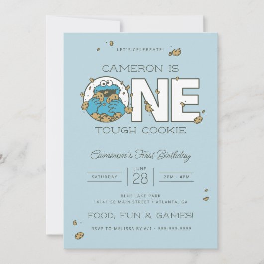 Cookie Monster | Eén taaie koek verjaardag Kaart (Voorkant)