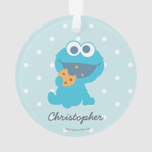 Cookie Monster | Eerste Kerstmis - Jouw naam toevo Ornament (achterkant)