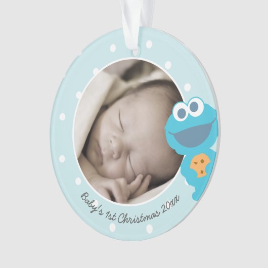 Cookie Monster | Eerste Kerstmis - Jouw naam toevo Ornament (voorkant)