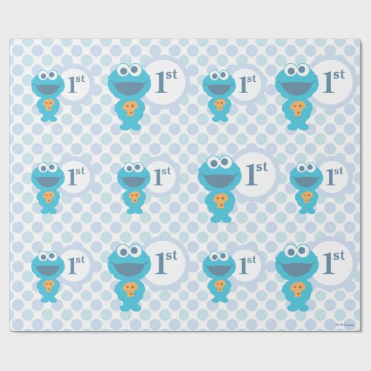 Cookie Monster | Eerste verjaardag van de baby Cadeaupapier (Vlak)