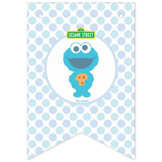 Cookie Monster | Eerste verjaardag van de baby Vlaggetjes (Eerste vlag)