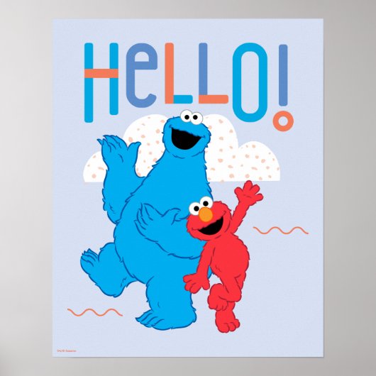 Cookie Monster & Elmo Hallo! Poster (Voorkant)