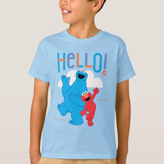 Cookie Monster & Elmo Hallo! T-shirt (Voorkant)