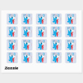 Cookie Monster & Elmo Hallo! Vierkante Sticker (Vel)