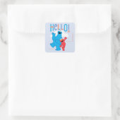 Cookie Monster & Elmo Hallo! Vierkante Sticker (Tas)