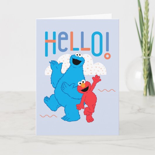 Cookie Monster & Elmo Hello! Kaart (Voorkant)