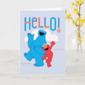 Cookie Monster & Elmo Hello! Kaart (Gele Bloem)
