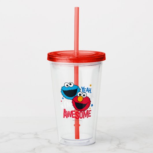 Cookie Monster & Elmo I'm Awesome Acryl Drinkbeker (Voorkant)
