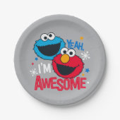 Cookie Monster & Elmo I'm Awesome Papieren Bordje (Voorkant)