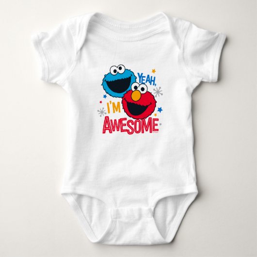 Cookie Monster & Elmo I'm Awesome Romper (Voorkant)