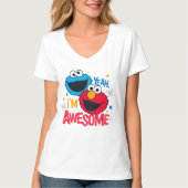 Cookie Monster & Elmo I'm Awesome T-shirt (Voorkant)