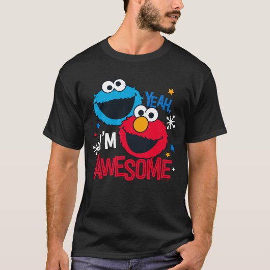 Cookie Monster & Elmo | Ja, ik ben geweldig T-shirt (Voorkant)