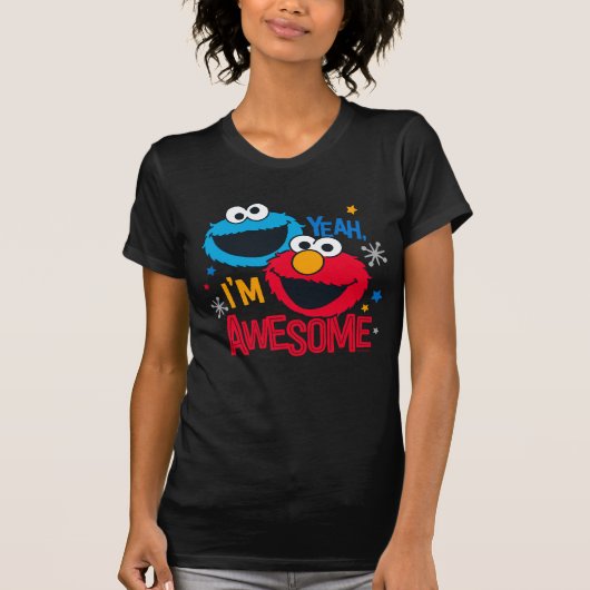 Cookie Monster & Elmo | Ja, ik ben geweldig T-shirt (Voorkant)