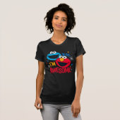Cookie Monster & Elmo | Ja, ik ben geweldig T-shirt (Voorkant volledig)