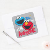 Cookie Monster & Elmo | Ja, ik ben geweldig Vierkante Sticker (Envelop)
