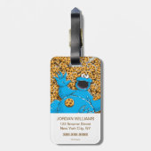  Cookie Monster en Cookies Bagagelabel (Achterkant verticaal)