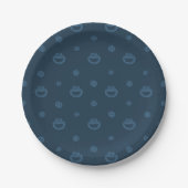 Cookie Monster en Cookies Blue Navy Pattern Papieren Bordje (Voorkant)